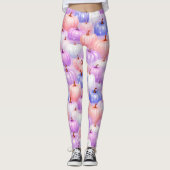 Pastel Halloween Pumpkin Sparkle Leggings レギンス (正面)