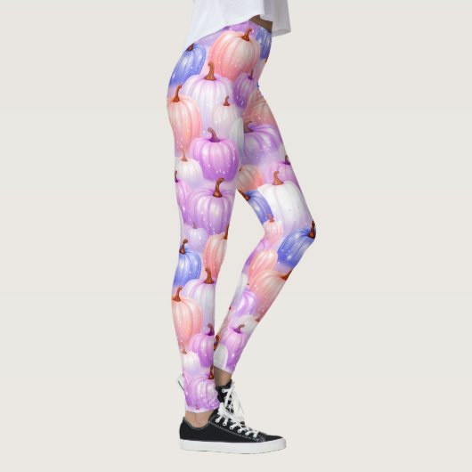 Pastel Halloween Pumpkin Sparkle Leggings レギンス (右)