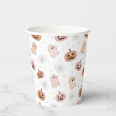 Pastel Halloween Pumpkins Ghosts パターン ID1326 紙コップ (裏面)