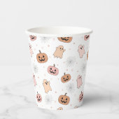 Pastel Halloween Pumpkins Ghosts パターン ID1326 紙コップ (正面)
