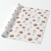 Pastel Halloween Pumpkins Ghosts Pattern ID1326 ラッピングペーパー (アンロールド)