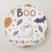 Pastel Halloween Round Pillow – Boo & Ghosts ラウンドクッション (裏面)