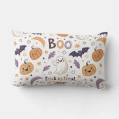 Pastel Halloween Throw Pillow – Cute Ghosts & Pump ランバークッション (裏面)