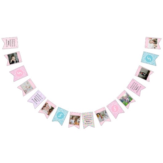 Pastel Happy Birthday to You Any Age 8 Photos バンティングフラッグ (全)