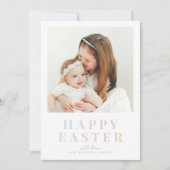 Pastel Happy Easter Family Photo Card | Custom Eas シーズンカード (正面)