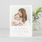 Pastel Happy Easter Family Photo Card | Custom Eas シーズンカード (スタンド正面)
