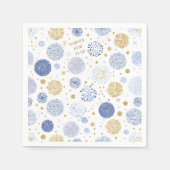 Pastel Happy New Year Napkins – Fireworks Pattern スタンダードカクテルナプキン (正面)