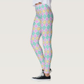 Pastel Harlequin Prism Small Diamond Pattern レギンス (左)