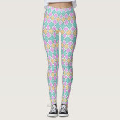  Pastel Harlequin Prism Small Diamond Pattern レギンス (正面)