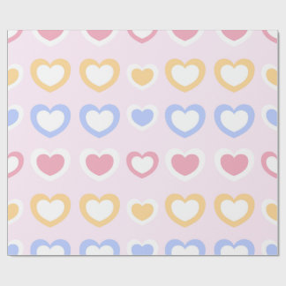 Pastel Heart Pattern Wrapping Paper ラッピングペーパー