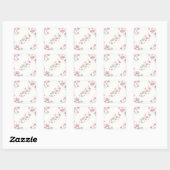 Pastel Heart Shaped Flowers Minimalist Pattern スクエアシール (シート)