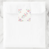 Pastel Heart Shaped Flowers Minimalist Pattern スクエアシール (バッグ)