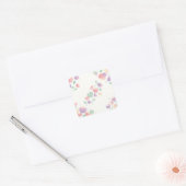 Pastel Heart Shaped Flowers Minimalist Pattern スクエアシール (封筒)