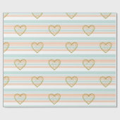 Pastel Heart Stripes Glitter Style Pattern (16) ラッピングペーパー (フラット)