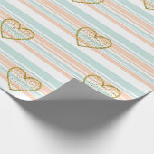 Pastel Heart Stripes Glitter Style Pattern (16) ラッピングペーパー (角)