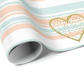 Pastel Heart Stripes Glitter Style Pattern (16) ラッピングペーパー (ロールコーナー)