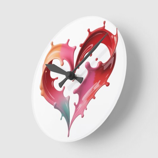 Pastel Heart Wall Clock ラウンド壁時計 (傾斜)