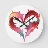Pastel Heart Wall Clock ラウンド壁時計 (正面)