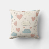 Pastel Hearts & Clouds Watercolor Dream (10) クッション (裏面)