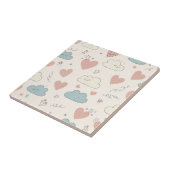 Pastel Hearts & Clouds Watercolor Dream (10) タイル (側面)