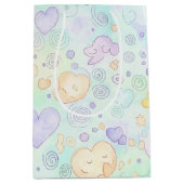 Pastel Hearts & Clouds Watercolor Dream (2) ミディアムペーパーバッグ (正面)