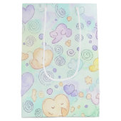 Pastel Hearts & Clouds Watercolor Dream (2) ミディアムペーパーバッグ (裏面)