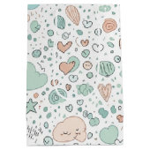 Pastel Hearts & Clouds Watercolor Dream (3) ミディアムペーパーバッグ (裏面)