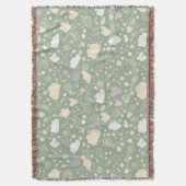 Pastel Hearts & Clouds Watercolor Dream (4) スローブランケット (正面縦)