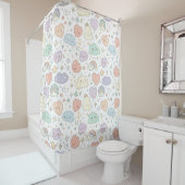 Pastel Hearts & Clouds Watercolor Dream (6) シャワーカーテン (インサイチュ)