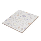 Pastel Hearts & Clouds Watercolor Dream (7) タイル (側面)