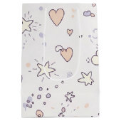 Pastel Hearts & Clouds Watercolor Dream (7) ミディアムペーパーバッグ (裏面)