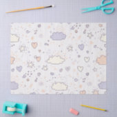 Pastel Hearts & Clouds Watercolor Dream (7) 薄葉紙 (クラフト)