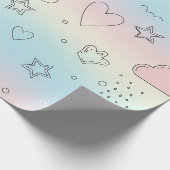 Pastel Hearts & Clouds Watercolor Dream (8) ラッピングペーパー (角)