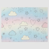 Pastel Hearts & Clouds Watercolor Dream (8) 薄葉紙 (正面)