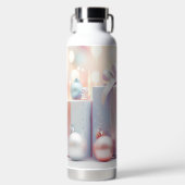 PASTEL HOLIDAY CHRISTMAS PRESENTS AND BALLS ウォーターボトル (正面)