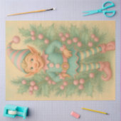 Pastel Holly Christmas Elf Decoupage 薄葉紙 (クラフト)
