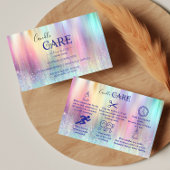 Pastel Holographic Modern Candle Care 名刺