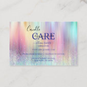 Pastel Holographic Modern Candle Care 名刺 (裏面)
