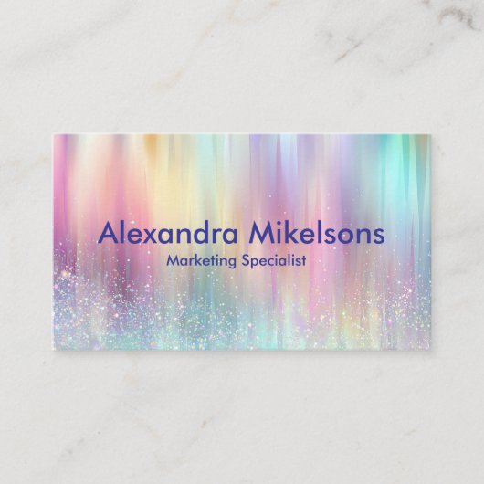 Pastel Holographic Professional Branding 名刺 (正面)