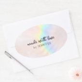 Pastel Holographic Rainbow 楕円形シール (封筒)