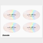Pastel Holographic Rainbow 楕円形シール (シート)