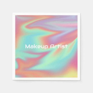 Pastel Holographic Swirl Abstract スタンダードカクテルナプキン