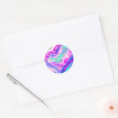 Pastel Holographic Swirl Abstract ラウンドシール (封筒)
