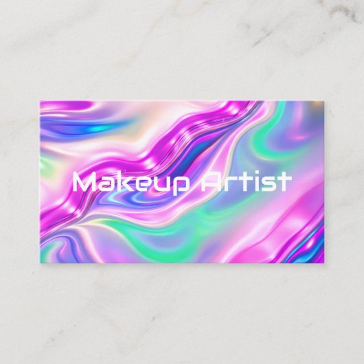 Pastel Holographic Swirl Abstract 名刺 (正面)