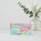Pastel Holographic Swirl Abstract 名刺 (スタンド正面)