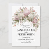 Pastel hydrangeas and roses Budget Wedding 招待状 (正面)