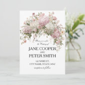 Pastel hydrangeas and roses Budget Wedding 招待状 (スタンド正面)
