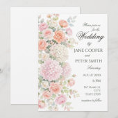 Pastel hydrangeas and roses. Budget Wedding 招待状 (正面/裏面)