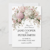 Pastel hydrangeas and roses Budget Wedding  招待状 (正面)