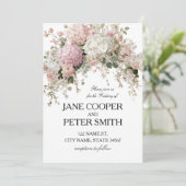 Pastel hydrangeas and roses Budget Wedding  招待状 (スタンド正面)